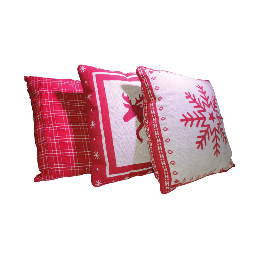 Dekokissen Alpen Chic rot-weiss